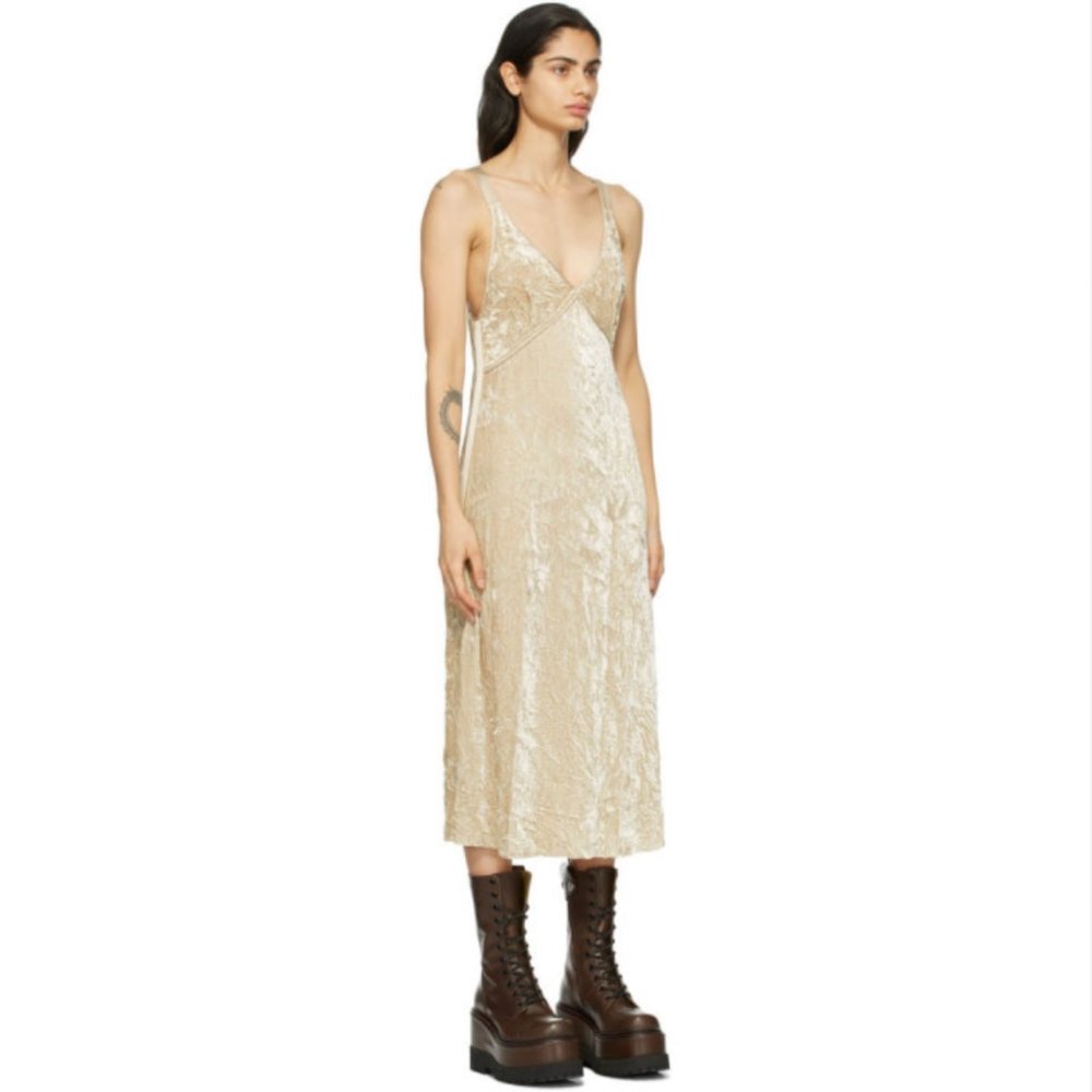 ISO R13 Beige Velvet Slip Dress SIZE LARGE